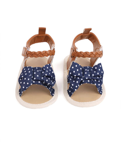 Kicks & Crawl Blue Pretty Polka Velcro Sandals-For Infants