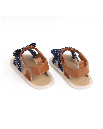 Kicks & Crawl Blue Pretty Polka Velcro Sandals-For Infants