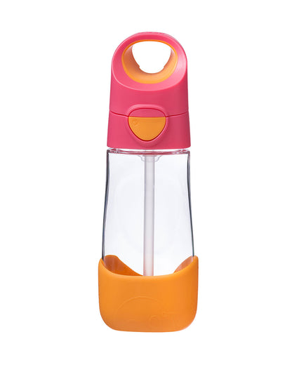 b.box Tritan Straw Sipper-With Easy to Hold Handle-Strawberry Shake Pink Orange
