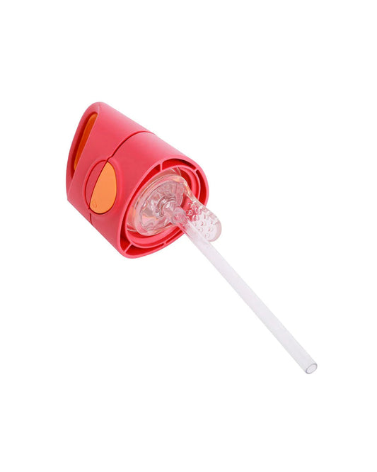 b.box Tritan Straw Sipper-With Easy to Hold Handle-Strawberry Shake Pink Orange