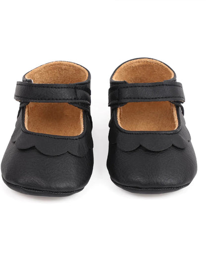 Kicks & Crawl Black Ruffle Velcro Bellies-For Infants