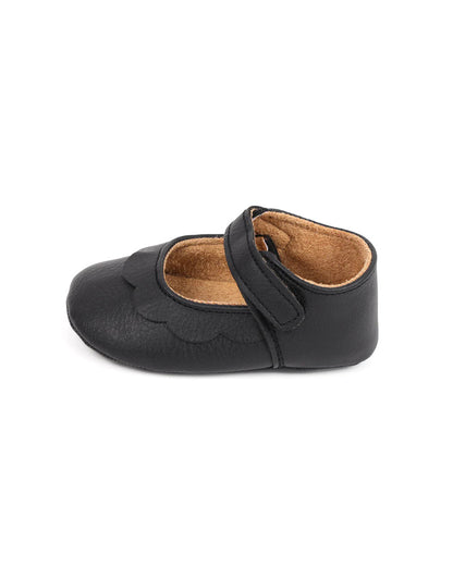 Kicks & Crawl Black Ruffle Velcro Bellies-For Infants