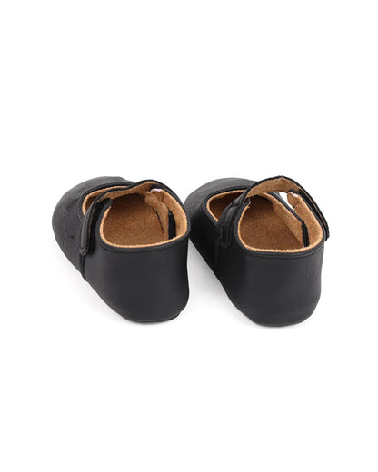 Kicks & Crawl Black Ruffle Velcro Bellies-For Infants