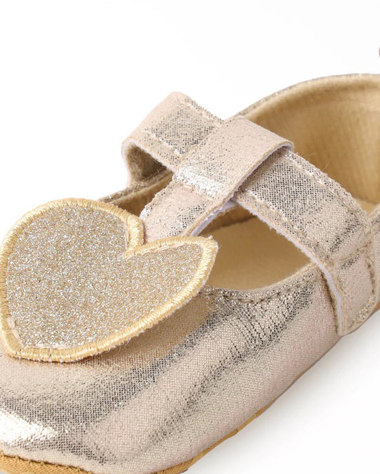 Kicks & Crawl Golden Hearts Velcro Bellies-For Infants