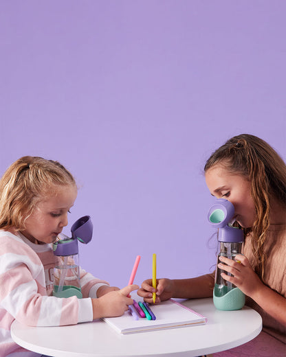 b.box School Essentials Kit-Mini Lunch Box(1000ml)-Tritan Straw Sipper(450ml)-Lilac Pop-3Y+