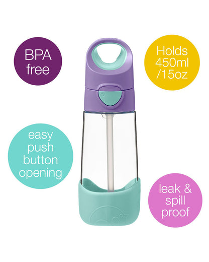 b.box School Essentials Kit-Mini Lunch Box(1000ml)-Tritan Straw Sipper(450ml)-Lilac Pop-3Y+