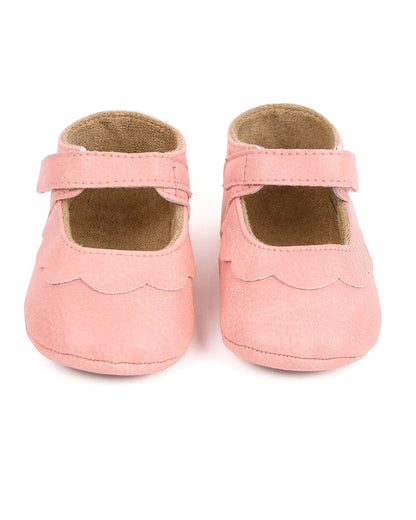 Kicks & Crawl Pink Ruffle Velcro Bellies-For Infants