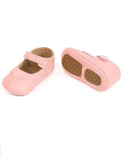 Kicks & Crawl Pink Ruffle Velcro Bellies-For Infants