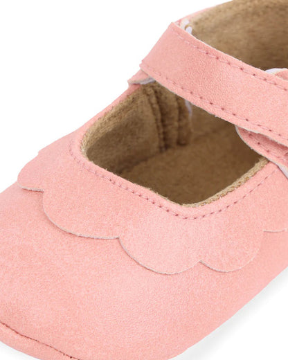 Kicks & Crawl Pink Ruffle Velcro Bellies-For Infants