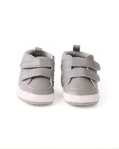 Kicks & Crawl Grey Graycer Hi-Top Velcro Shoes-For Infants