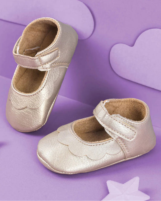 Kicks & Crawl Golden Ruffle Velcro Bellies-For Infants