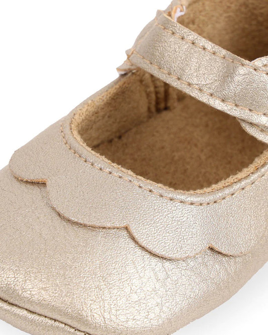 Kicks & Crawl Golden Ruffle Velcro Bellies-For Infants