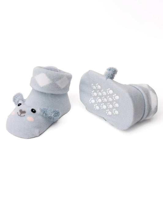 Kicks & Crawl Yellow & Grey Adorable Animal Socks-Cotton & Polyester-Pack of 2-For Infants