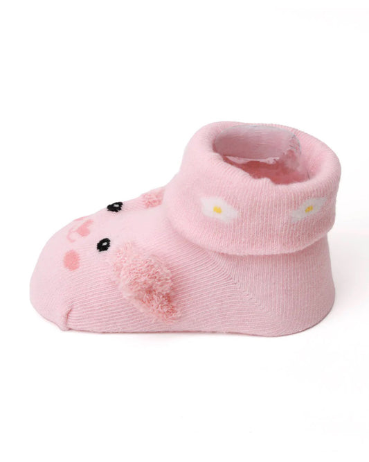 Kicks & Crawl Pink & Mint Adorable Animal Socks-Cotton & Polyester-Pack of 2-For Infants