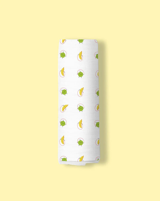 Kicks & Crawl Fun With Fruits Swaddle-100% Bamboo-Infant Wraps