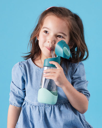 b.box School Essentials Kit-Mini Lunch Box(1000ml)-Tritan Straw Sipper(450ml)-Forest Green-3Y+