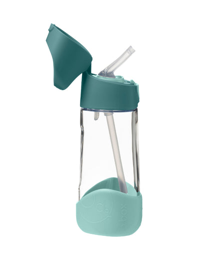 b.box Tritan Straw Sipper-With Easy to Hold Handle-Emerald Forest Green