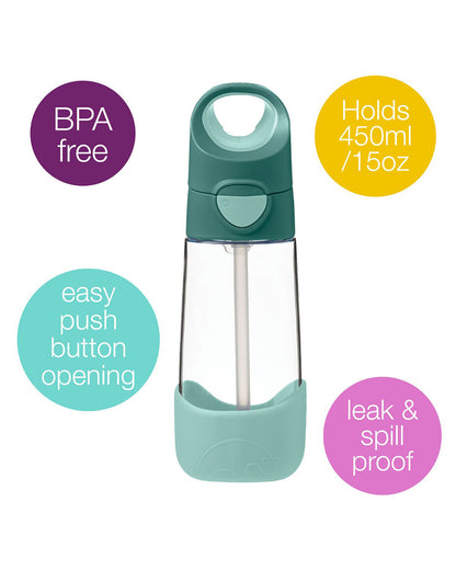 b.box School Essentials Kit-Mini Lunch Box(1000ml)-Tritan Straw Sipper(450ml)-Forest Green-3Y+