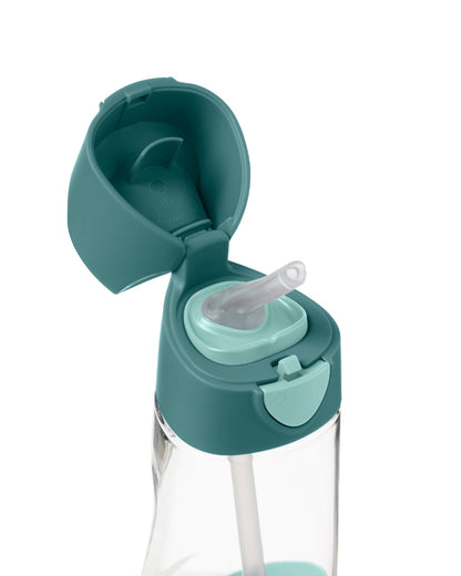 b.box Tritan Straw Sipper-With Easy to Hold Handle-Emerald Forest Green