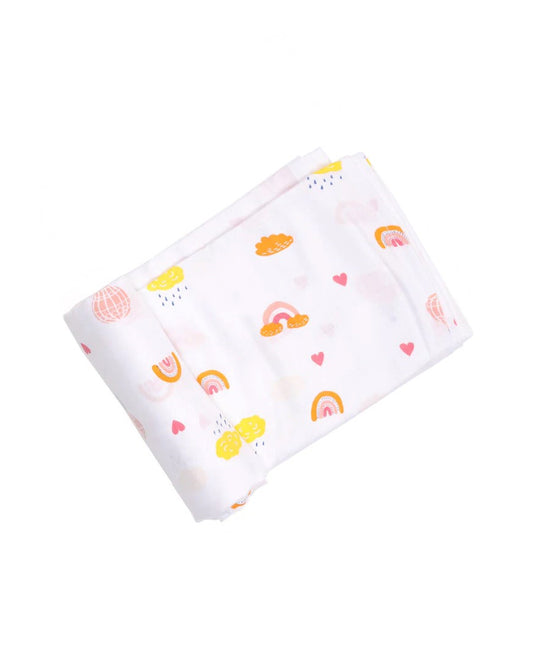 Kicks & Crawl Pink Rainbow Swaddle-100% Bamboo-Infant Wraps