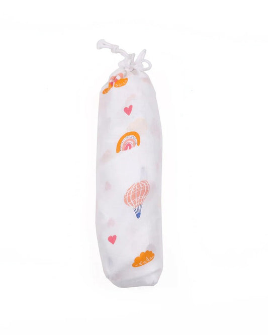 Kicks & Crawl Pink Rainbow Swaddle-100% Bamboo-Infant Wraps