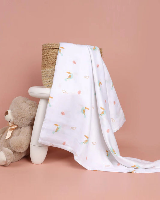 Kicks & Crawl Baby Birds Swaddle-100% Bamboo-Infant Wraps