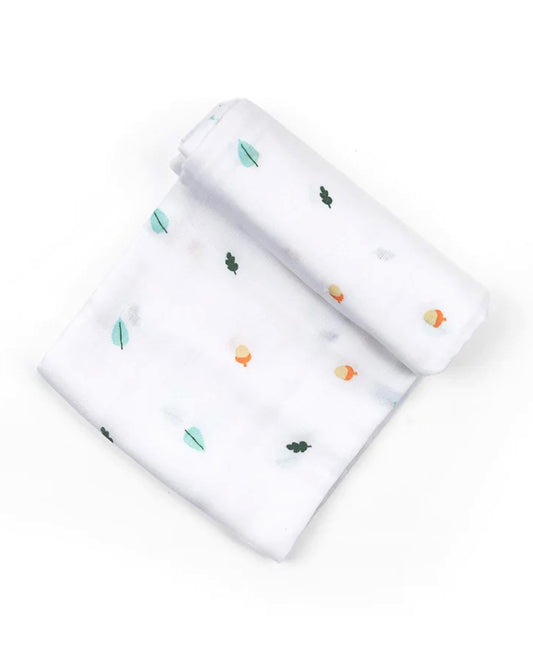 Kicks & Crawl Baby Squirrel Swaddle-GOTS Certified Organic Cotton Muslin-Pack of 2-Infant Wraps