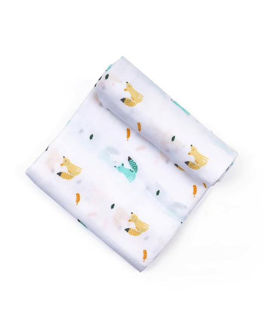 Kicks & Crawl Baby Squirrel Swaddle-GOTS Certified Organic Cotton Muslin-Pack of 2-Infant Wraps