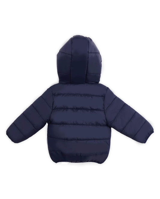 Kicks & Crawl Navy Blue Space Star Puffer Jacket-Cotton Blend-For Infants