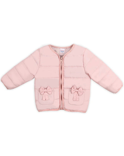 Kicks & Crawl Pink Baby Bow Jacket-Cotton Blend-For Infants