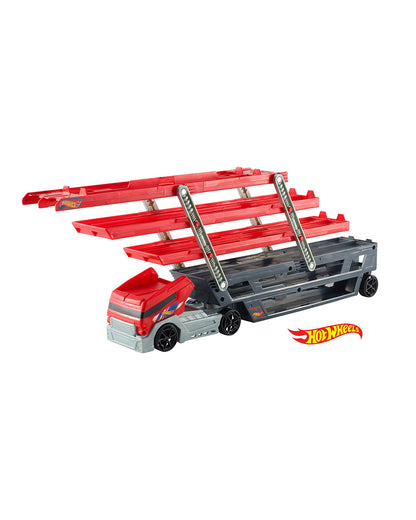 Hot Wheels Mega Hauler Truck-Stores 50 Cars-Vehicle Toy-9M+