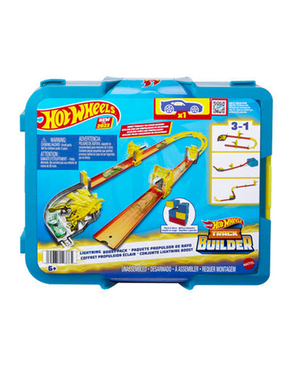 Hot Wheels Track Set With 1 Hot Wheels Car-12 Track Boosting Components-Stackable Toy Storage Box-Lightning Themed-Vehicle Toy-9M+