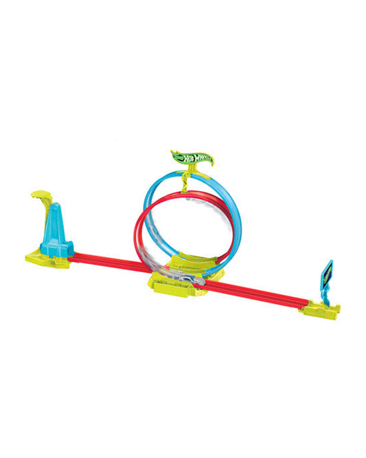 Hot Wheels Neon Speeders Track Set With 1 Hot Wheels Car-Laser Stunt Slamway-Tri-Colored Track-Connects To Other Sets-Vehicle Toy-9M+