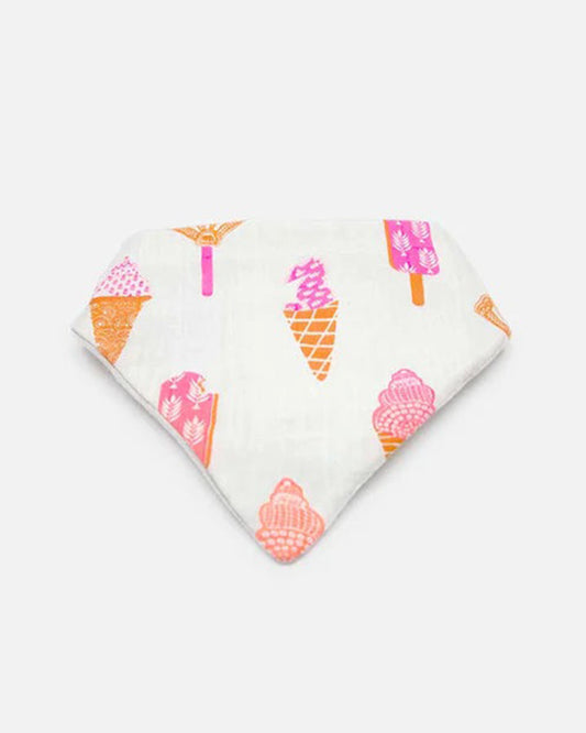 The Almirah 100% Absorbent Organic Cotton Drool Bib-Ice cream-For Infants