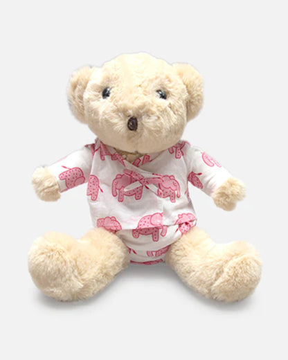 The Almirah Pink Bear Soft Toy-Plush Cuddly Toy For Newborn