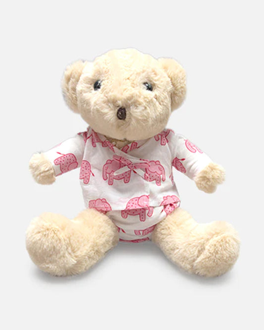 The Almirah Pink Bear Soft Toy-Plush Cuddly Toy For Newborn