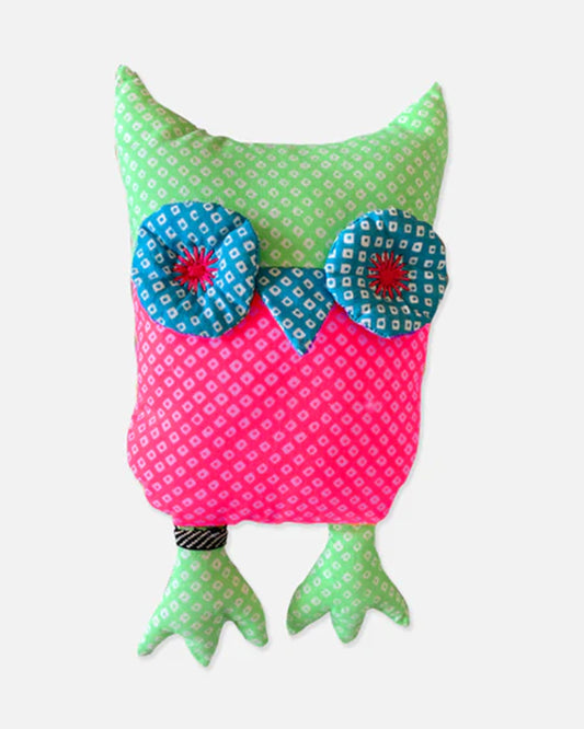 The Almirah Pink Owl Soft Toy-Plush Cuddly Toy For Newborn