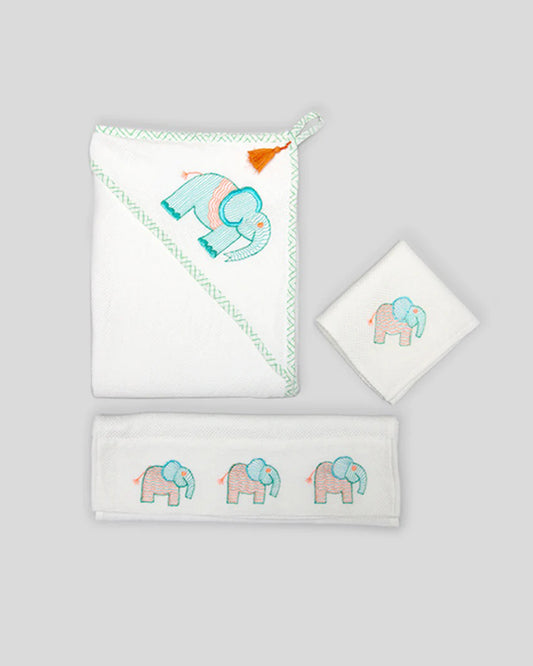 The Almirah Baby Towel Set-Cotton-Haathi