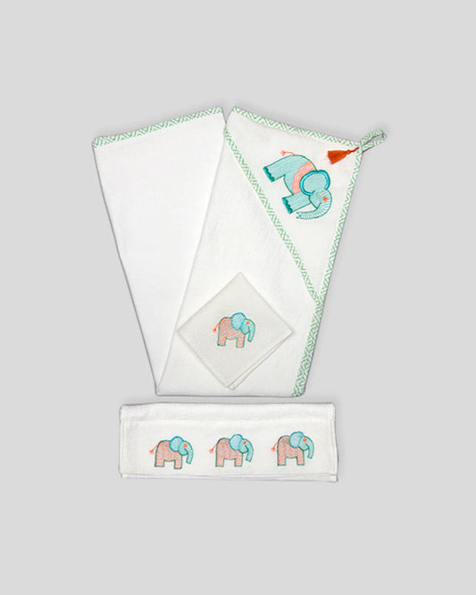 The Almirah Baby Towel Set-Cotton-Haathi