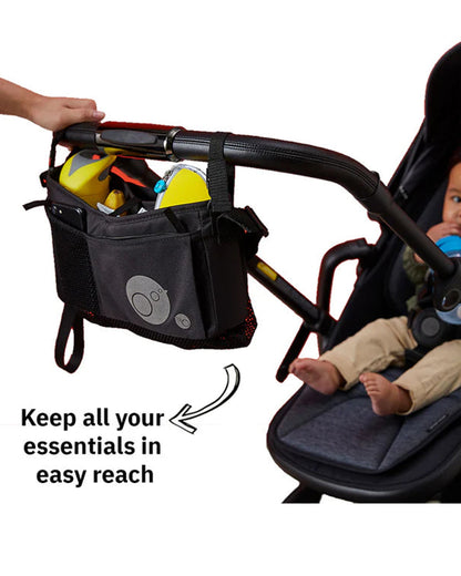 b.box Stroller and Pram Organiser-Adjustable Straps-Multiple Storage Compartments-Black Mama Chic