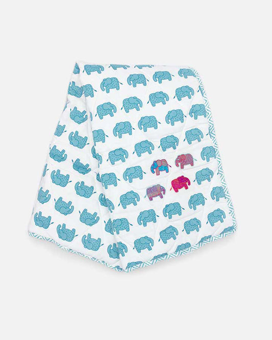 The Almirah Diaper Changing Mat-Haathi March Blue