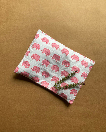 The Almirah Haathi March Pink Baby Mustard Seed Pillow-100% Organic Cotton-For Infants