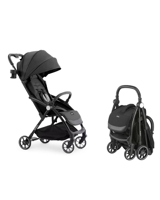 Leclerc Magic Fold Plus Lightweight Baby Stroller & Joie Gemm Car Seat Travel System-Stroller: (Cabin Friendly, One Touch Fold, For 6M to 5Y)-Car Seat: (Airline Certified, Side Impact Protection, Upto 13 Kg)-Includes Car Seat Adapters-Black & Shale