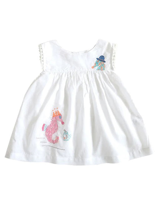 The Almirah White Dress-Seahorse-Cotton-For Infants