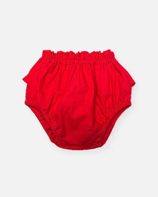 The Almirah Red Frilly Knicker-Solid-Cotton-For Infants