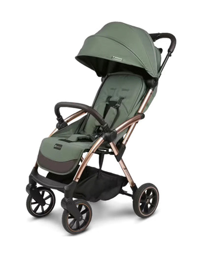 Leclerc Influencer XL Stroller-Air Cabin Friendly-Flat Reclining Seat-One Touch Fold-With Large Frame and Wheels-Includes Travel Bag-2 Years Warranty-for 6M to 5Y (Upto 22Kg)-Army Green