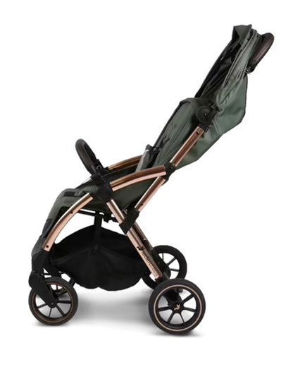 Leclerc Influencer XL Stroller-Air Cabin Friendly-Flat Reclining Seat-One Touch Fold-With Large Frame and Wheels-Includes Travel Bag-2 Years Warranty-for 6M to 5Y (Upto 22Kg)-Army Green