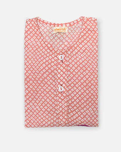 The Almirah Peach Kurta-Haathi-Cotton-For Infants