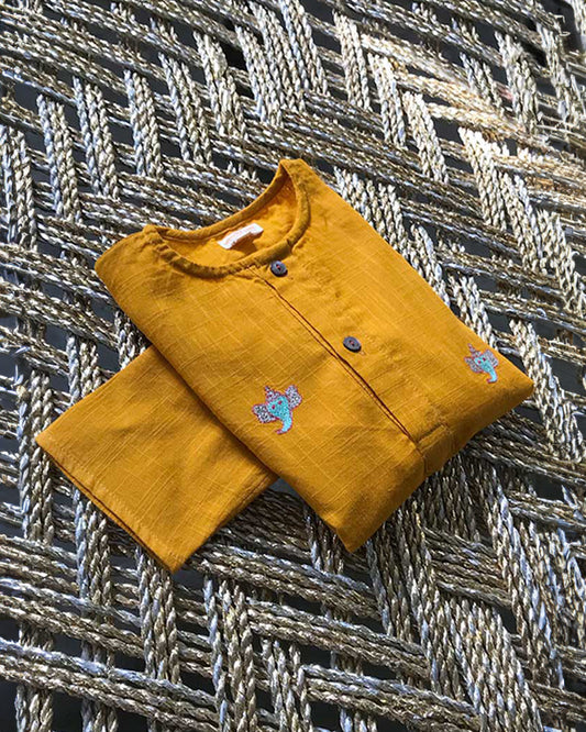 The Almirah Yellow Kurta-Ganesh-Cotton-For Infants