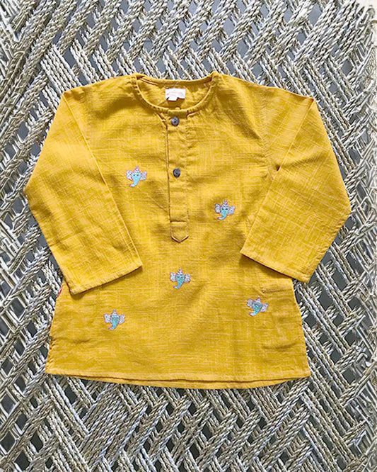 The Almirah Yellow Kurta-Ganesh-Cotton-For Infants